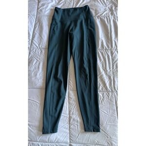 LOLE Womens Size XS Stretch Leggings Yoga Pants ,Pockets, Green 25" EUC